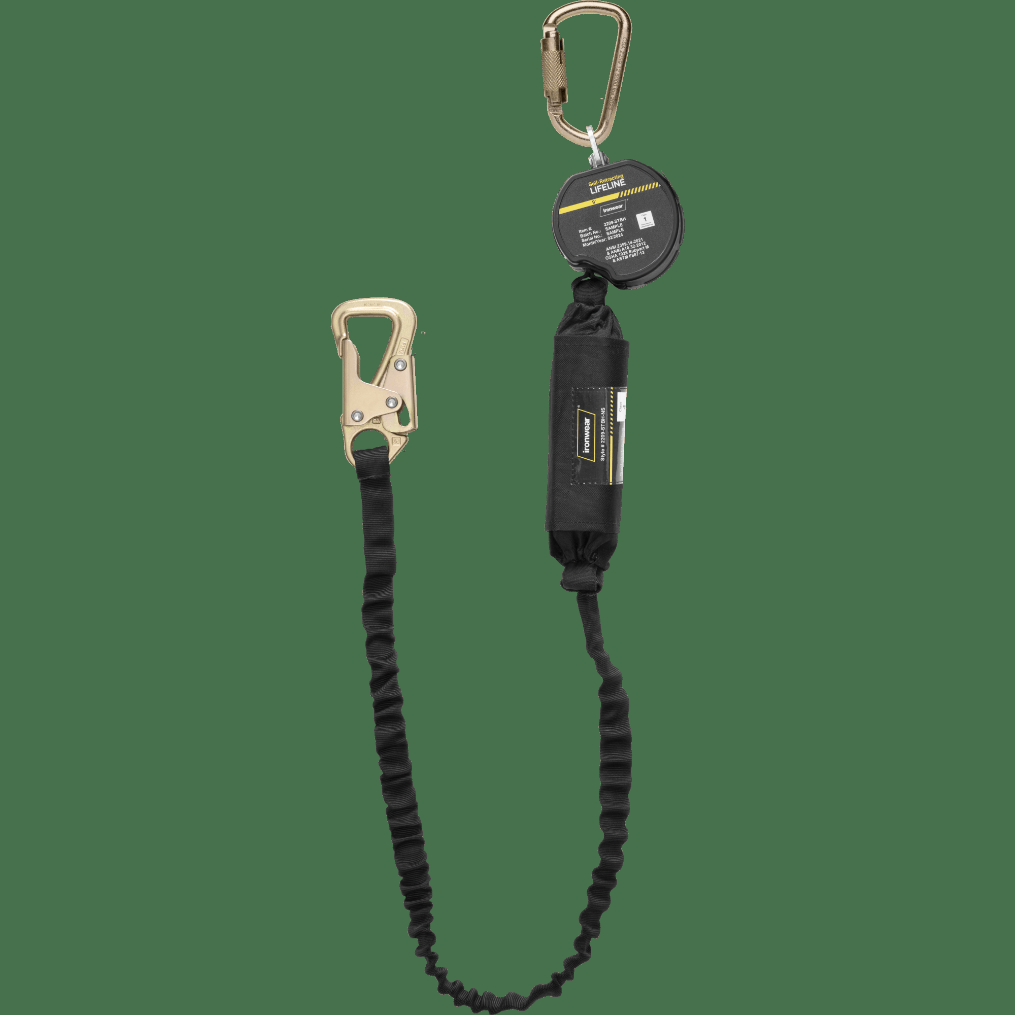 9-web-single-self-retracting-lifeline-w-tie-back-snap-hook-2209-stbh-ns-ironwear