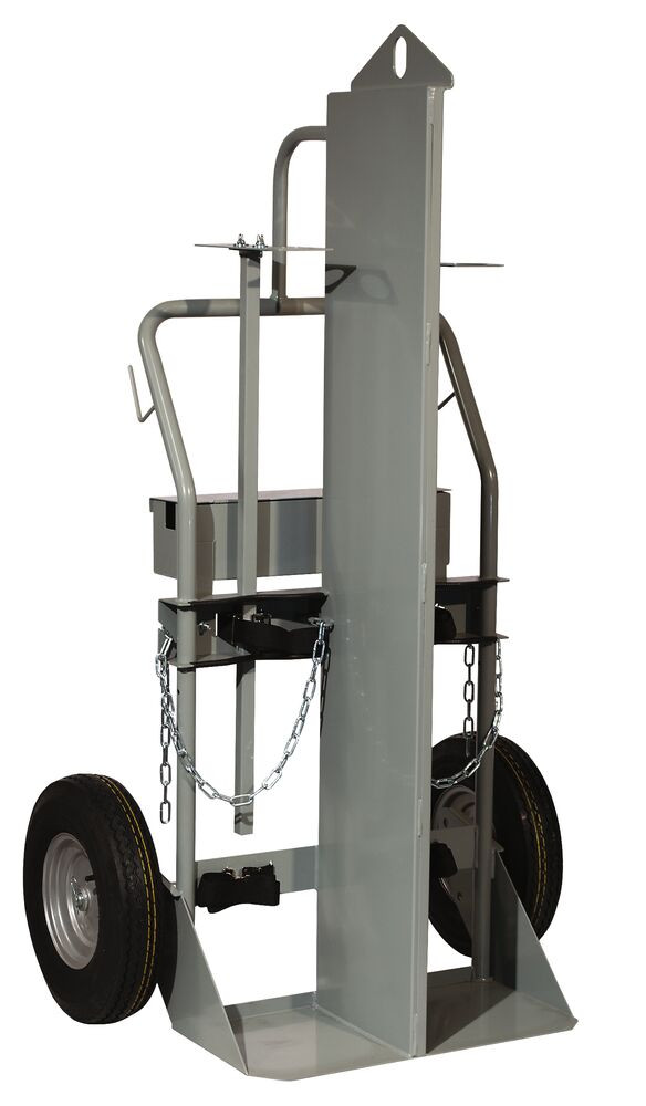 Double Cylinder Hand Truck With Firewall and Hoist Ring, 16" Pneumatic Wheels, Tool Box - 35050