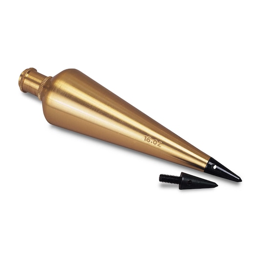 plumb-bob-brass-size-16-oz-brass-whardened-steel-point-brass-finish-determines-plumb-reference-point-features-finish:-brass-characteristics:-determines-plumb-reference-point-item:-plumb-bob-construction:-brass-whardened-steel