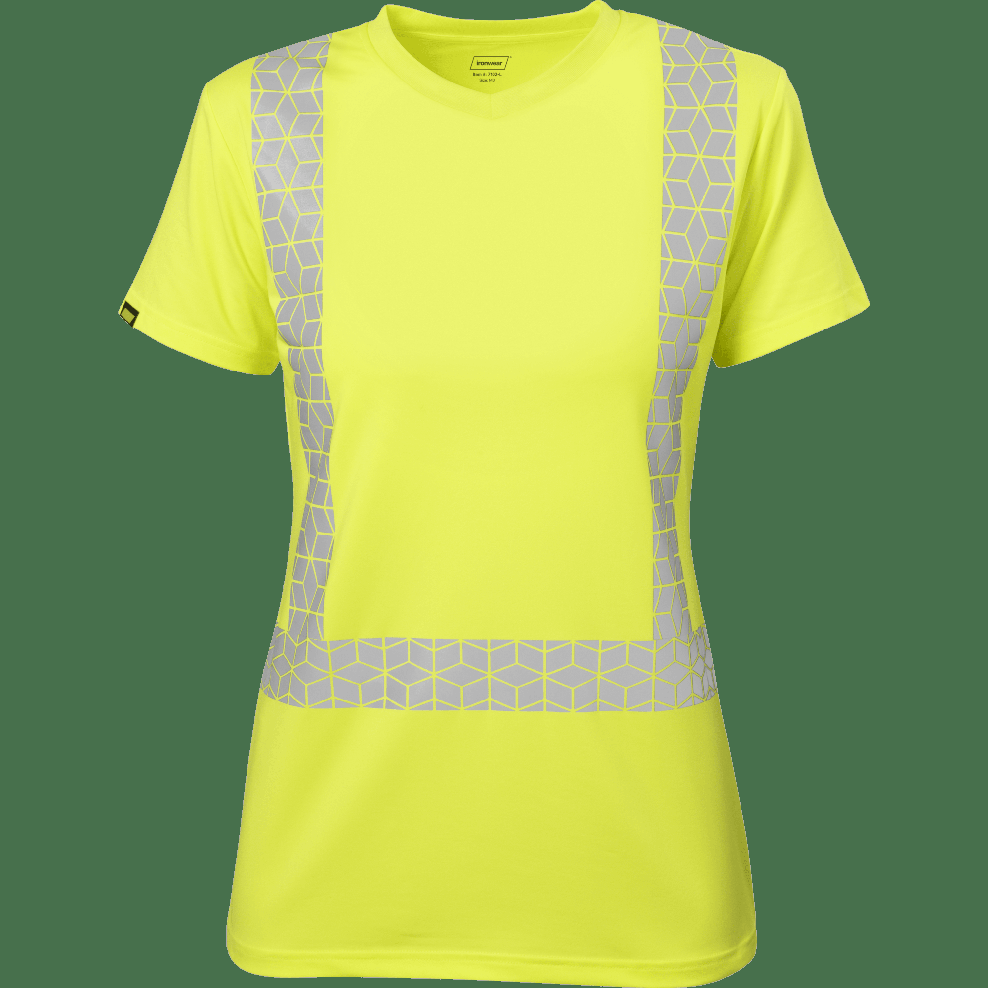 elastex-womens-class-2-hi-vis-short-sleeve-v-neck-t-shirt-w-geoflect-reflective-tape-7102-l-00-xs-ironwear