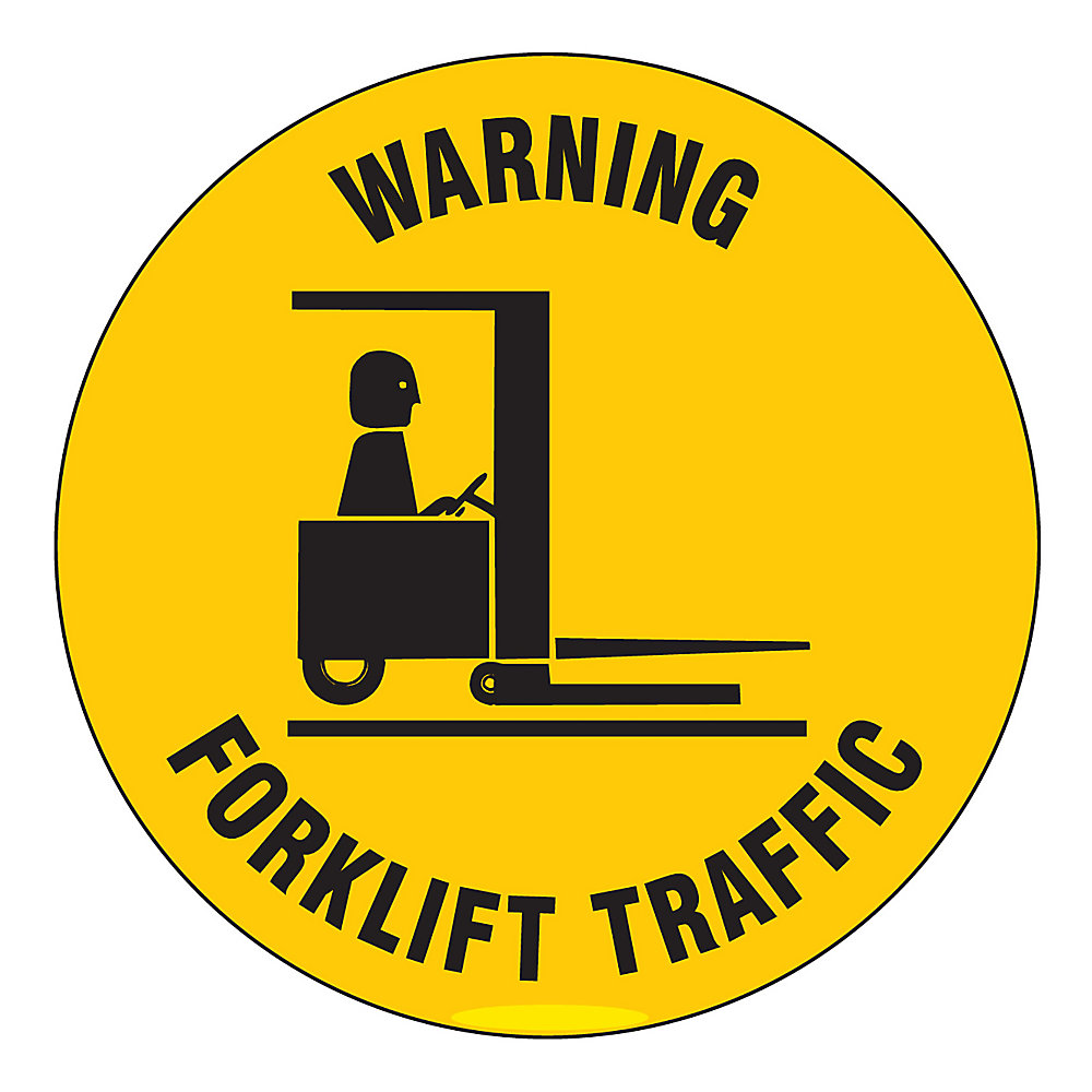 97615help-keep-the-workers-in-your-facility-safe-by-indicating-hazardous-paths-they-may-cross-this-sign-warns-of-oncoming-forklift-traffic-to-help-your-employees-stay-alert-round-sign-says-warning-forklift-traffic-to-warn-emp