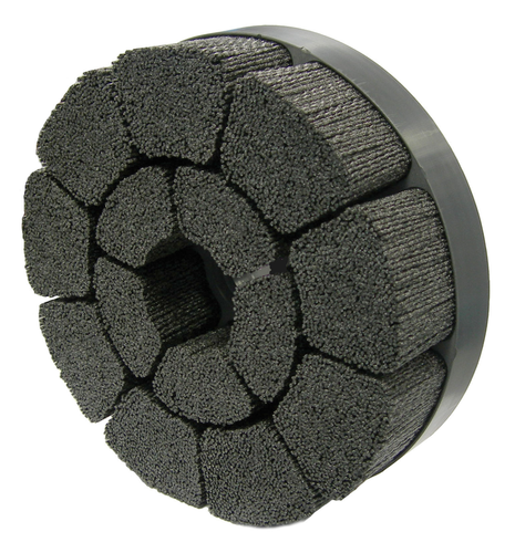 Burr-Rx 8" Maximum Density Shell-Mill Holder Disc Brush, .055/80CG Crimped Fill