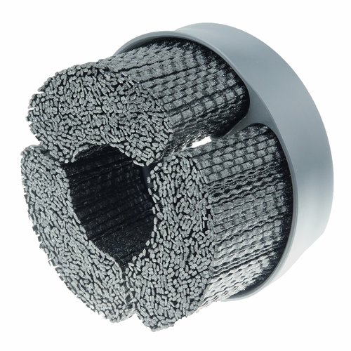 Burr-Rx 4" Maximum Density Shell-Mill Holder Disc Brush, 80CG Crimped Rectangular Fill