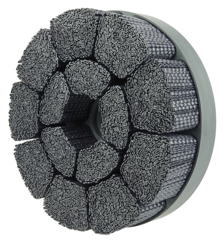 Burr-Rx 8" Maximum Density Shell-Mill Holder Disc Brush, 80CG Crimped Rectangular Fill