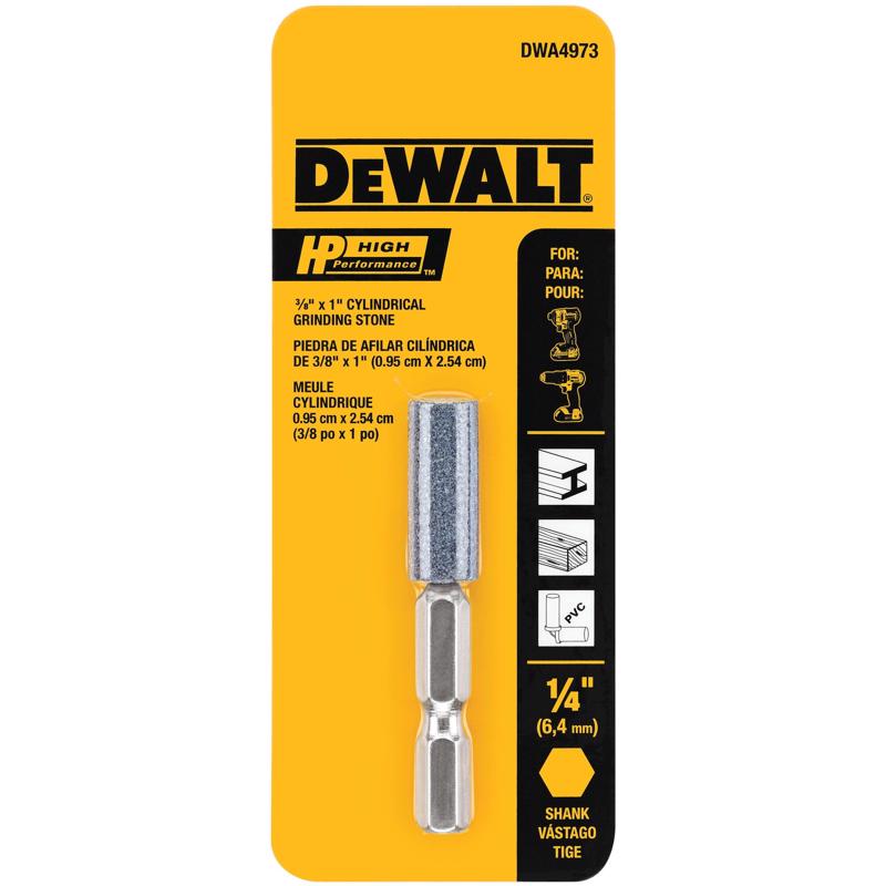 dwa4973dewalt-high-performance-stones-feature-a-14in-hex-shank-for-easy-bit-changes-the-high-performance-aluminum-oxide-tip-provides-long-life-across-metal-wood-and-pvc-applications