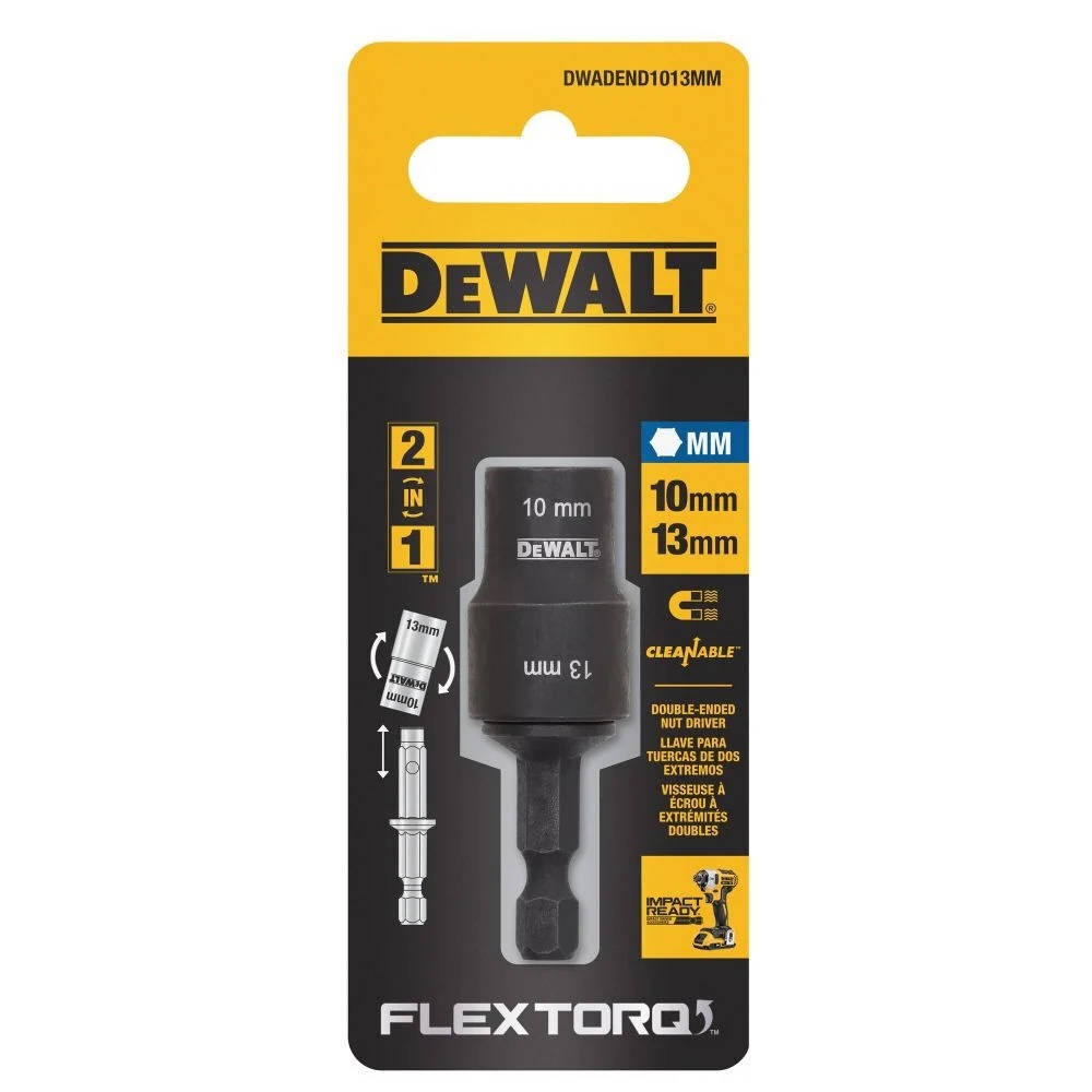 dwadend1013mmpdewalt-10mm-plus-13mm-doubleendeddetachable-nut-driver-the-flextorq-double-ended-detachable-nut-drivers-offer-exceptional-performance-and-versatility-for-extremetorque-applications-the-detachable-sockets-allow-f