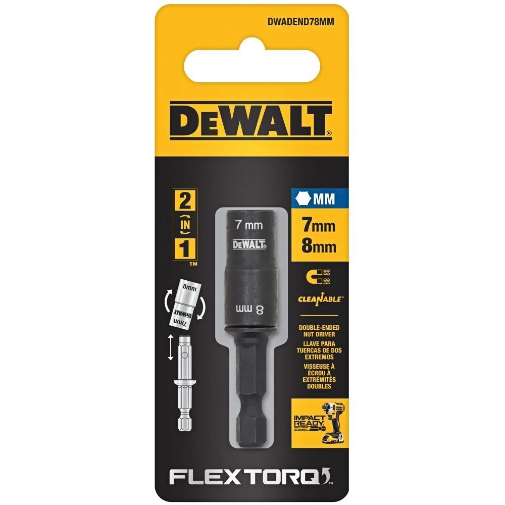 dwadend78mmpdewalt-7mm-plus-8mm-doubleendeddetachable-nut-driver-the-flextorq-double-ended-detachable-nut-drivers-offer-exceptional-performance-and-versatility-for-extremetorque-applications-the-detachable-sockets-allow-for-e