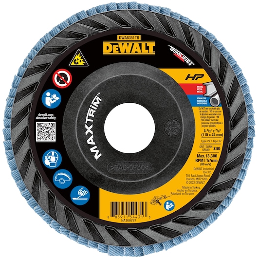 DEWALT HP MAXTRIM Trimmable Backer Flap Disc
