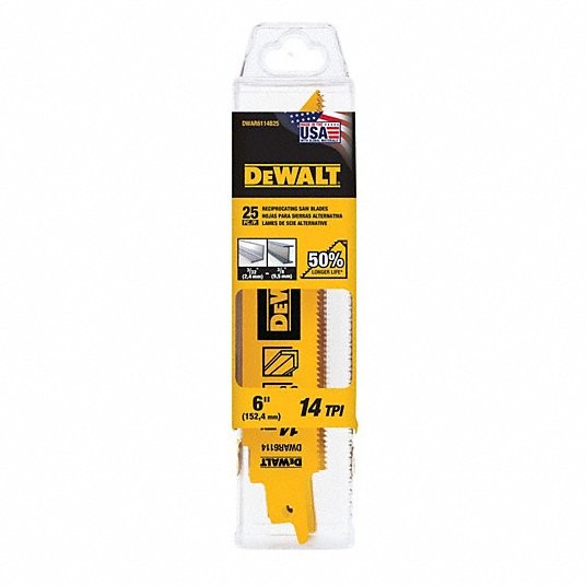 DEWALT 6 In Bi-Metal Reciprocating Saw Blade 14 TPI (1 Pack)