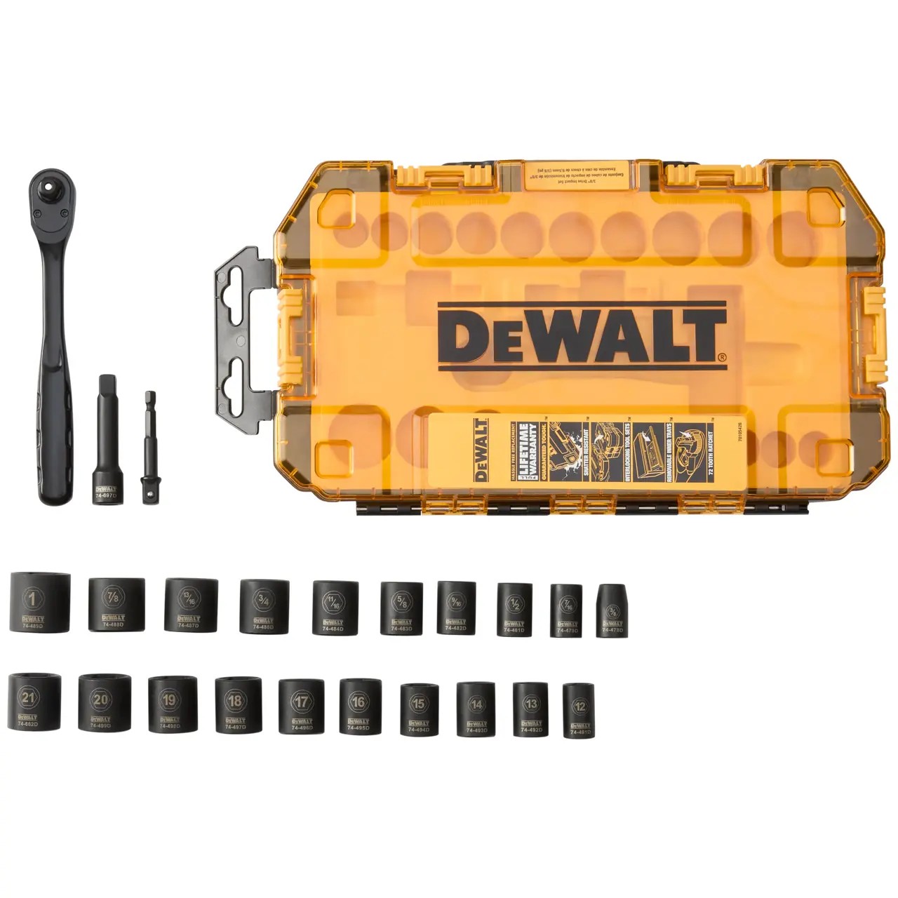 DeWalt 23 Piece 3/8 Inch Drive Impact Socket Set