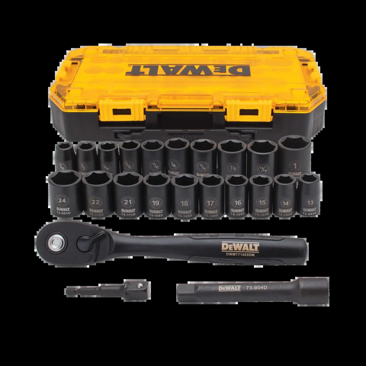 DeWalt 1/2 Inch Drive Metric Socket Set with Ratchet (23-Piece)