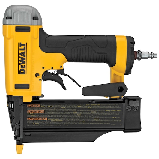 dwfp2350kour-23-gauge-pin-nailer-sets-2-in-nails-recessed-into-oak-with-the-power-and-adaptability-to-deliver-professional-results-this-is-the-ideal-tool-for-contractors-woodworkers-and-cabinet-builders-looking-to-fasten-mate