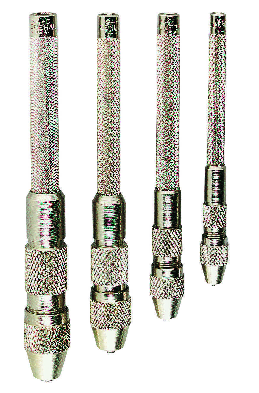 general-pin-vise-set-measuring-range:-0-to-0187-in-steel-silver-includes:-94a-516-in-pin-vise-94b-38-in-pin-vise-94c-716-in-pin-vise-94d-916-in-pin-vise-hardened-collet-opens-to-desired-size-hardened-collet-opens-to-desired-s