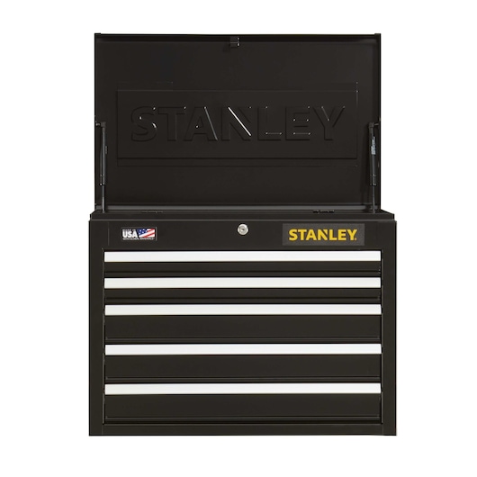 stst22657bkthe-26inch-wide-5drawer-tool-chest-is-constructed-of-doublewall-steel-for-strength-and-durability-it-has-five-85pound-load-capacity-fullextension-ballbearing-drawer-slides-and-a-keyed-internal-locking-system-to-saf