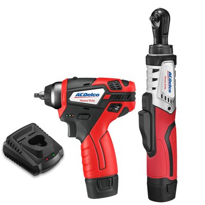 ACDelco ACDelco ARW12102-K7 G12 Series 12V Cordless Li-ion 1/4" Brushless Rachet Wrench & Impact Wrench Combo Tool Kit with 2 Batteries