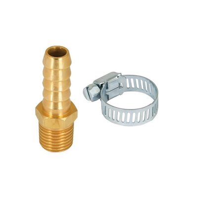 AES Industries 7347 Air Hose Repair Kit, 3/8 x 1/4 in, Hose Barb x MNPT, Brass