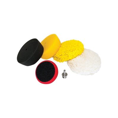 AES Industries 76400 Premium Mini Buffing Pad Set, 3 in Overall Dia, Hook and Loop