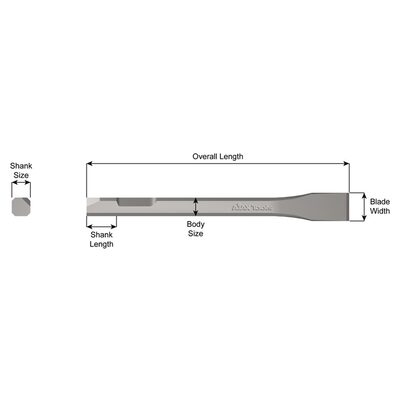 Ajax Tool Works FLAT CHISEL 7"L 3/4"W