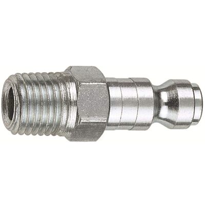 Amflo 1/4" Coupler Plug with 1/4" Male thread Automotive T Style- Pack of 10