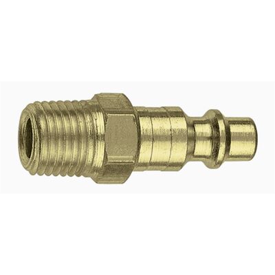 Amflo 1/4" Coupler Plug with 1/4" Male thread I/M Industrial Brass- Pack of 10
