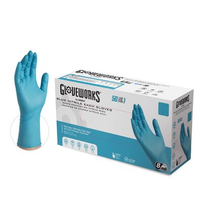 Ammex L GlovePlus HD PF, Textured, Extra Long Nitrile