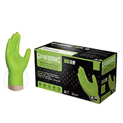 Gloveworks HD Green Nitrile Diamond Grip XXL