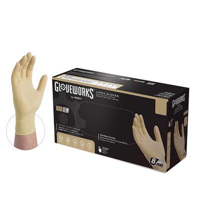 Gloveworks M HD P/F Textured Latex Gloves - Case
