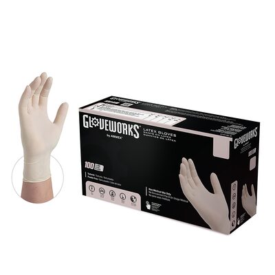 Gloveworks L Powder Free Textured Latex Gloves