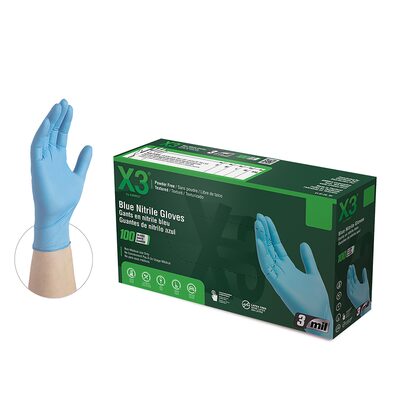 Xtreme XL X3 Powder Free Textured Blue Nitrile
