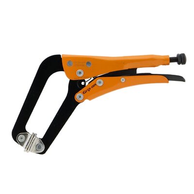 Anglo American Grip-On 233A06 6-Inch Angled Self-Adapting Jaws Locking Pliers with Swivel Tips - Orange
