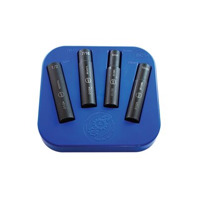 Assenmacher 3/8 Inch Drive 6 Point Hex Band Hose Clamp Impact Socket Set - 4 Piece