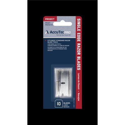 AccuTec Pro AccuTec Pro Single Edge Blade .009 1074 Alum Back 10BL/DSPR "Carded" (6CD/CT, 12CT/CA)