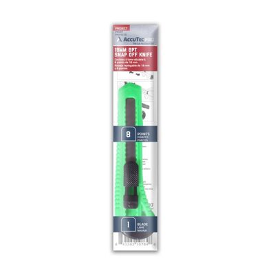 AccuTec Pro AccuTec Pro 8PT 18MM Snap-Off Knife with 1 Blade Assorted Colors "Bagged" CJAR=CA (25BG/CJAR)