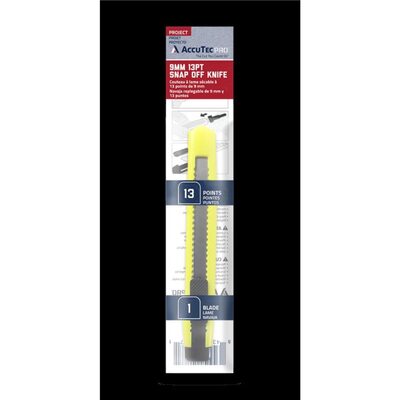 AccuTec Pro AccuTec Pro 13PT 9MM Snap-Off Knife with 1 Blade Assorted Colors, CJAR=CA (75KNF/CJAR)