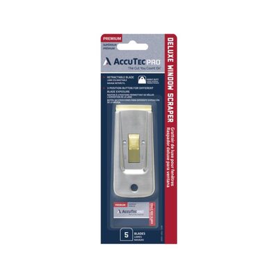 AccuTec Pro AccuTec Pro Deluxe Window Scraper with 5 Blades (10CD/CT, 10CT/CA)