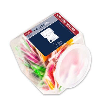 AccuTec Pro Single Edge Mini Hand Scraper with 1 Blade, Jar of 100