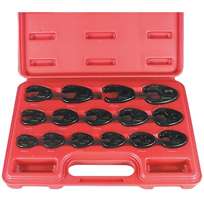 Astro Pneumatic 15PC METRIC FLARE CROWFOOT WRENCH SET 8MM-24MM