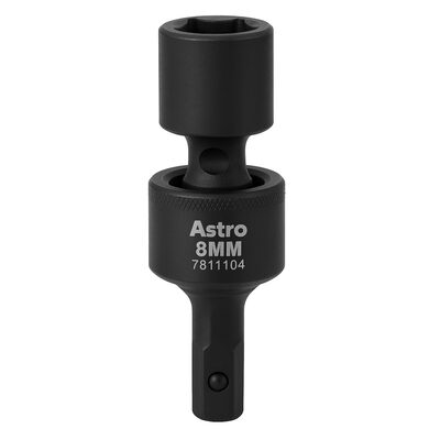 Astro Pneumatic 8mm 1/4 Inch Square and Hex Drive Magnetic Universal 6pt Impact Socket for Impact Wrenches and Driver