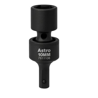 Astro Pneumatic 10mm 1/4 Inch Square and Hex Drive Magnetic Universal 6pt Impact Socket for Impact Wrenches and Driver