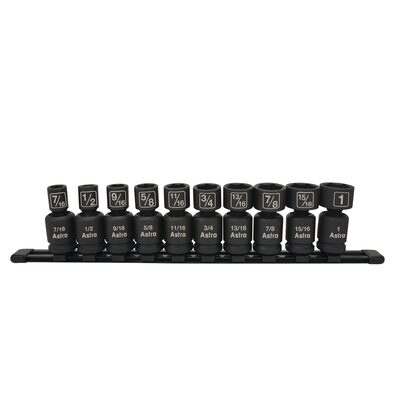 Astro Pneumatic 10pc 1/2" Drive Nano Pinless Universal Impact Sock
