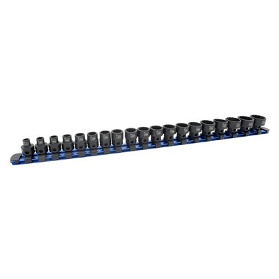 Astro Pneumatic 19 Piece 12 Point 3/8 Inch Drive Nano Impact Socket Set 6 to 24 Millimeter No Skips
