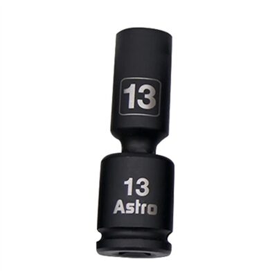 Astro Pneumatic 10 mm 3/8 Inch Drive Mid-Length Pinless Universal Impact Socket - Metric