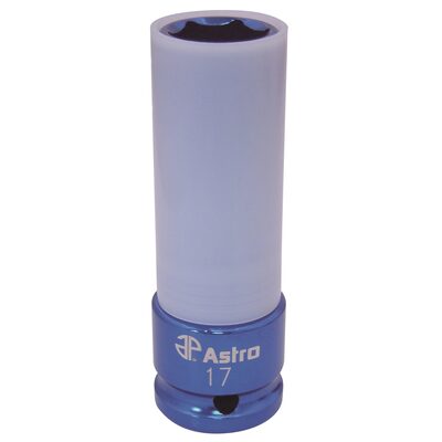 Astro Pneumatic 17mm 6 Point Impact Socket - Deep Blue