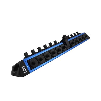 Astro Pneumatic 1/4 Inch Drive V12 Locking Magnetic Socket Organizer for 22 Sockets Plus Ratchet - Blue