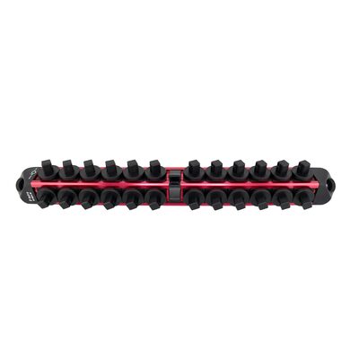 Astro Pneumatic 3/8 inch Drive V12 Locking Magnetic Socket Organizer for 24 Sockets plus Ratchet - Red