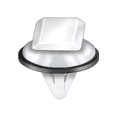 AUVECO 21316 Side and Bumper Molding Clip, (11 x 15 mm Top x 16 mm Dia Bottom) Head x 10 mm L Stem, Nylon, White