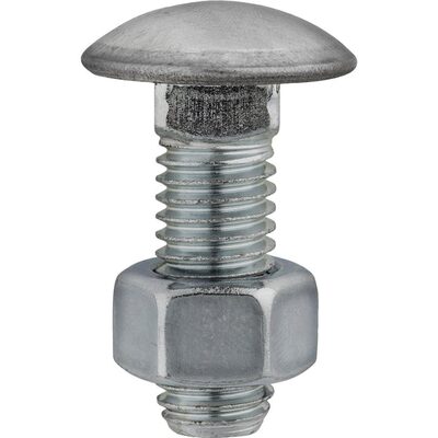 AUVECO 3102 Round Head Bumper Bolt, 1/2 in - 13 TPI x 1-1/2 in L, Stainless Steel Cap/Zinc