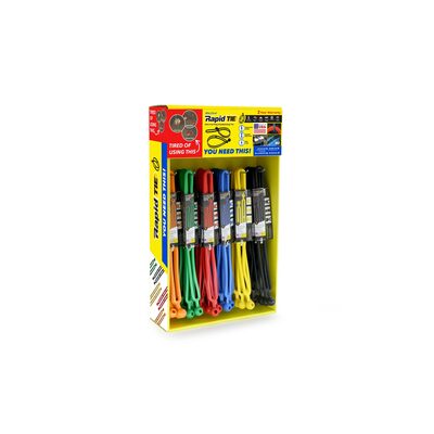 Blubird Rapid Tie Wing Rack Displayer with 48 Mix Pcs (6 Color, 8 x Pack of 2 Each Color)