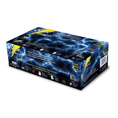 Atlantic Safety Company Black Lightning Medium Black Nitrile Gloves