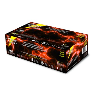 Atlantic Safety Company Orange Lightning Medium Orange Nitrile Gloves